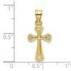 10k Yellow Gold Solid Textured Cross Pendant