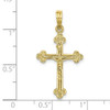 10k Yellow Gold 2-D Narrow Crucifix with Spade Tips Pendant