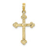 10k Yellow Gold 2-D Narrow Crucifix with Spade Tips Pendant