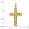 10k Yellow Gold Textured Swirl Design Crucifix Pendant