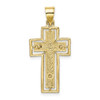10k Yellow Gold Textured Crucifix with Frame Pendant