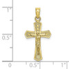 10k Yellow Gold Crucifix with Beveled Edges Pendant