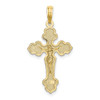 10k Yellow Gold Crucifix with Fancy Tips Pendant