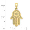 10k Yellow Gold Jewish Hand Of God With Star Of David Pendant