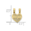 10k Yellow Gold Reversible Break-Apart Mizpah Heart Pendant