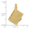 14k Yellow Gold 3-D with Moveable Pages Prayer Of Jabez Book Pendant