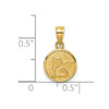 14k Yellow Gold 10mm Engraved Angel Coin Pendant