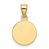 14k Yellow Gold 10mm Engraved Angel Coin Pendant