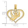 14k Yellow Gold Polished Angel In Heart Pendant