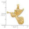 14k Yellow Gold Angel with Trumpet Pendant