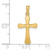 14k Yellow Gold Polished Beveled Cross with Round Tips Pendant K8523