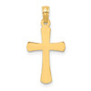 14k Yellow Gold Polished Beveled Cross with Round Tips Pendant K8524