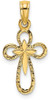 14k Yellow Gold Cut-Out Cross with Small Interior Cross Pendant