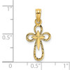 14k Yellow Gold Cut-Out Cross with Small Interior Cross Pendant