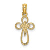 14k Yellow Gold Cut-Out Cross with Small Interior Cross Pendant