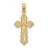 14k Yellow Gold Scalloped Cross with Cut-Out Center Pendant