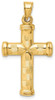 14k Yellow Gold Hollow Diamond-Cut Cross Pendant K6401