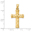 14k Yellow Gold Hollow Diamond-Cut Cross Pendant K6401
