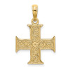14k Yellow Gold Greek Cross With Swirl Design Pendant