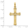 14k Yellow Gold Cross with Starburst Center Pendant