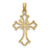 14k Yellow Gold Cut-Out Dove Center Cross Pendant