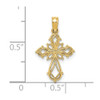 14k Yellow Gold Cut-Out Fancy Cross Pendant K8492