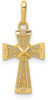 14k Yellow Gold Diamond-Cut Cross Pendant XR1839