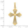 14k Yellow Gold Cross with Heart Center Pendant