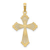 14k Yellow Gold Cross with Heart Center Pendant