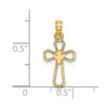 14k Yellow Gold Cut-Out Cross with Dove Pendant