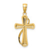 14k Yellow Gold Cross With Drape Pendant