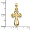 14k Yellow Gold Polished and Cut-Out Engraved Cross Pendant