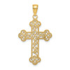 14k Yellow Gold Textured and Beaded Edge Pendant