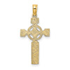 14k Yellow Gold Engraved Celtic Cross with Eternity Circle Pendant