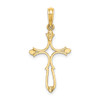 14k Yellow Gold Cross Cut-Out and Polished Cross Pendant