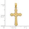 14k Yellow Gold Diamond-Cut Marquise-Shape Cross Pendant