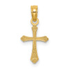 14k Yellow Gold Textured Mini Cross Pendant
