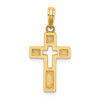14k Yellow Gold Polished and Cut-Out Cross Pendant K8522