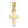 14k Yellow Gold Polished and Engraved Mini Cross Pendant
