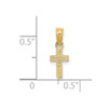 14k Yellow Gold Polished and Engraved Mini Cross Pendant