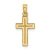 14k Yellow Gold 2-D Polished and Textured Cross Pendant