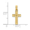 14k Yellow Gold 2-D Polished and Textured Cross Pendant