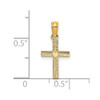 14k Yellow Gold Polished Mini Cross with Heart Pendant