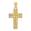 14k Yellow Gold Diamond-cut Block Cross Pendant K8567