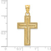 14k Yellow Gold Diamond-cut Block Cross Pendant K8567