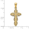 14k Yellow Gold Cross with Lace Trim Pendant