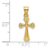 14k Yellow Gold Solid Textured Cross Pendant