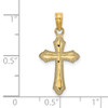 14k Yellow Gold Diamond-Cut with Beaded Edge Cross Pendant