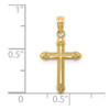 14k Yellow Gold Polished with Scroll Design Cross Pendant