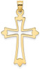 14k Yellow Gold Polished and Cut-Out Cross Pendant K8482